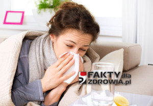 Flu or Cold. Sneezing Woman Sick Blowing Nose